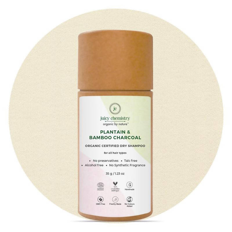Juicy Chemistry Plantain, Bamboo & Charcoal Organic Dry Shampoo - Distacart