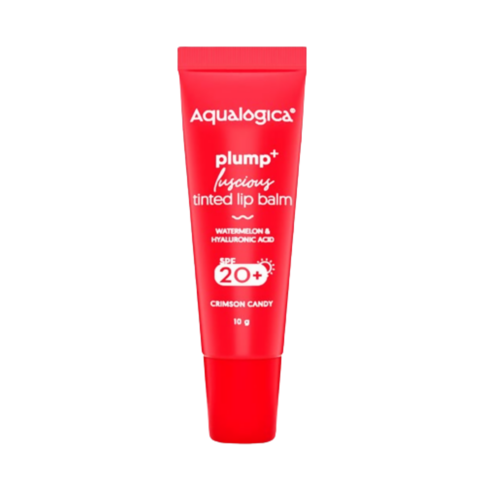 Aqualogica Crimson Candy Plump+ Luscious Tinted Lip Balm with Watermelon and Hyaluronic Acid - Distacart
