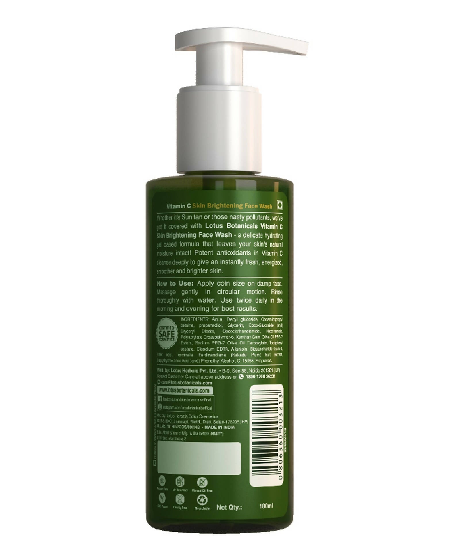 Lotus Botanicals Vitamin C Skin Brightening Face Wash - Distacart