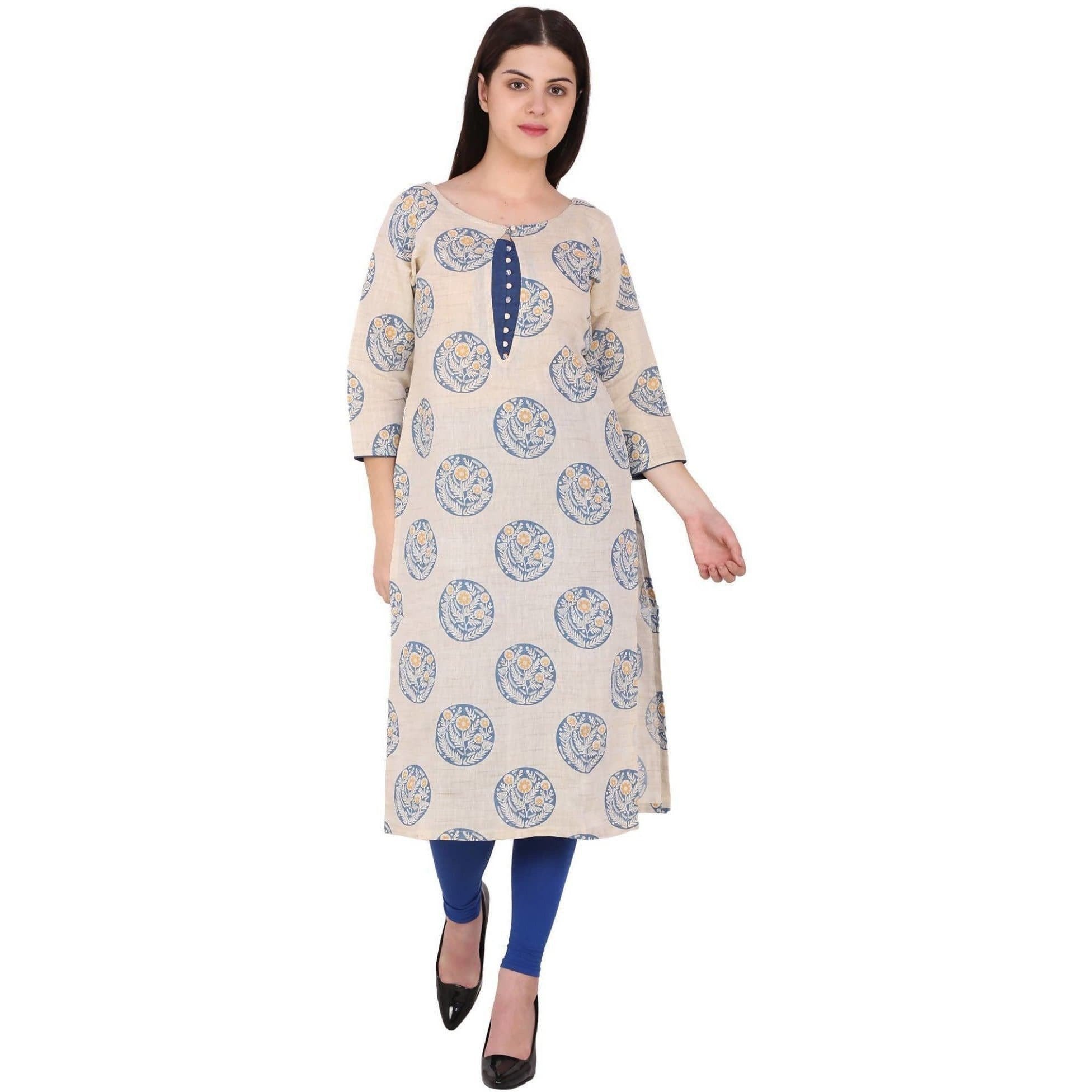 Kanoor Women's multi cotton straight kurti