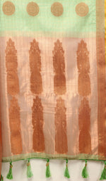 Thumbnail for Lorenvalley Fashion Seagreen Cotton with Woven Design Zari Weaving Saree - Distacart