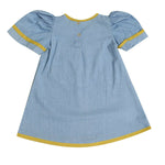 Thumbnail for Mhyssa Blue Puff Sleeve A-line Frock - Distacart