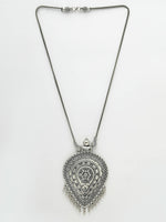 Thumbnail for NVR Women's Elegant Silver Oxidised Brass Necklace - Distacart