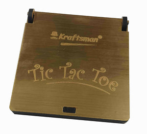 Kraftsman Wooden Tic Tac Toe Portable Game for Kids, Teens and Adults with Golden Mirror Shade Strategy & War Games Board Game - Distacart