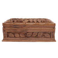 Thumbnail for Nizalia Carved Chinar Leaf Handmade Walnut Wood Jewellery Box