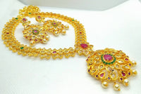 Thumbnail for Pink & Green Bridal Necklace Set