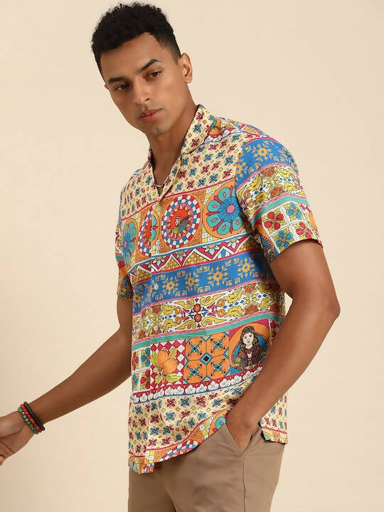 Multicoloured Relaxed Opaque Printed Casual Resort Shirt - Mahotsav - Distacart