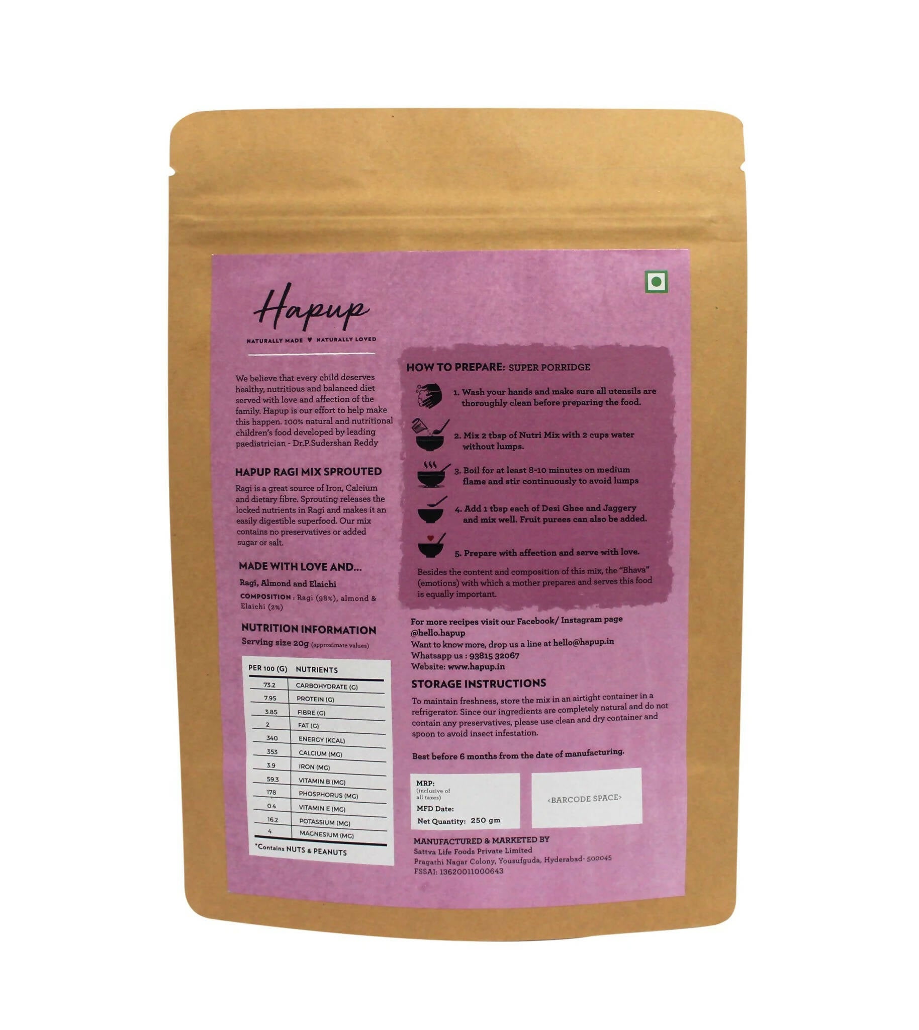 Hapup Ragi Mix Sprouted - Distacart