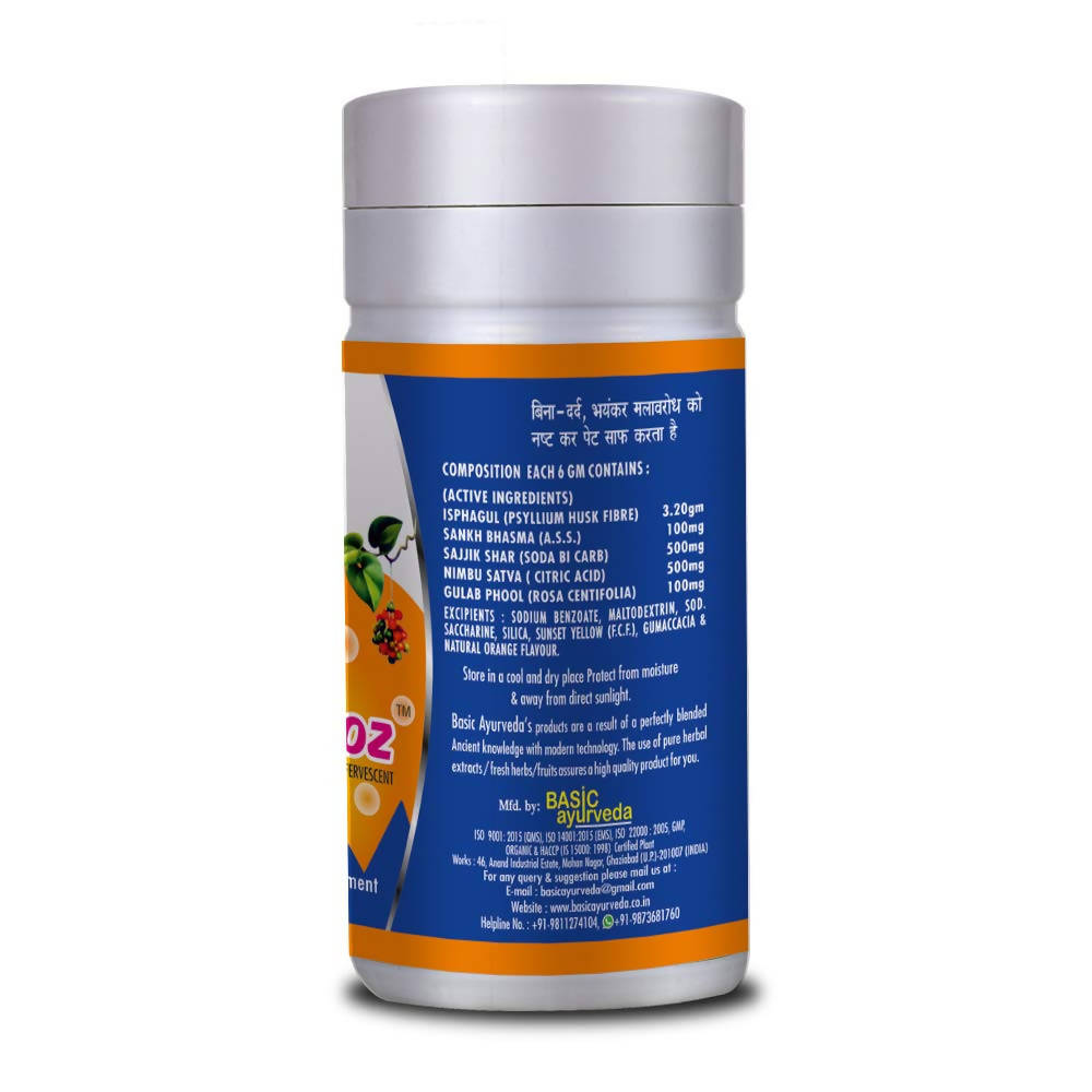 Basic Ayurveda Soft Looz Effervescent Powder Ingredients