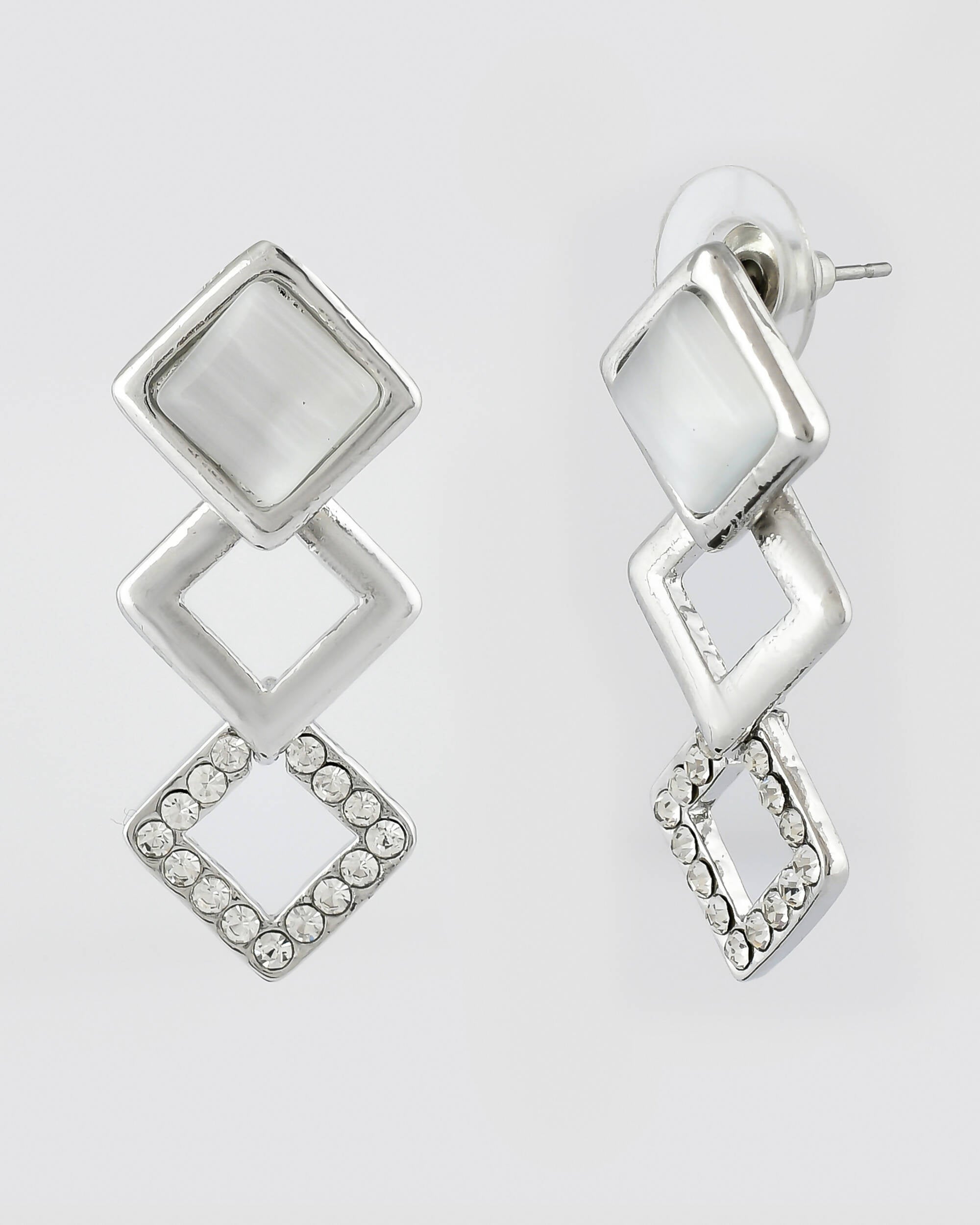 VOJ Stainless Steel Silver Silver Jewellery Set (Pack of 2) - Distacart