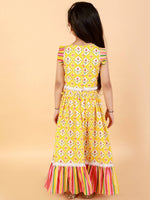 Thumbnail for Lil Drama Girls Ghaghra Choli Set - D Yellow - Distacart