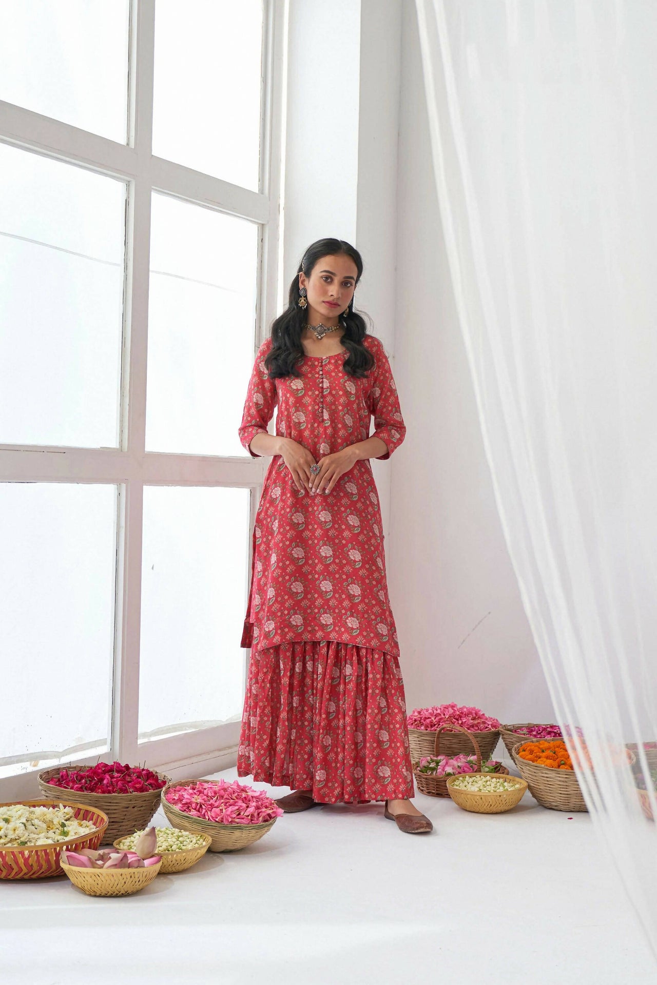 Designer Stylish Red Muslin Stitched Suit With Dupatta - Anbazaar - Distacart