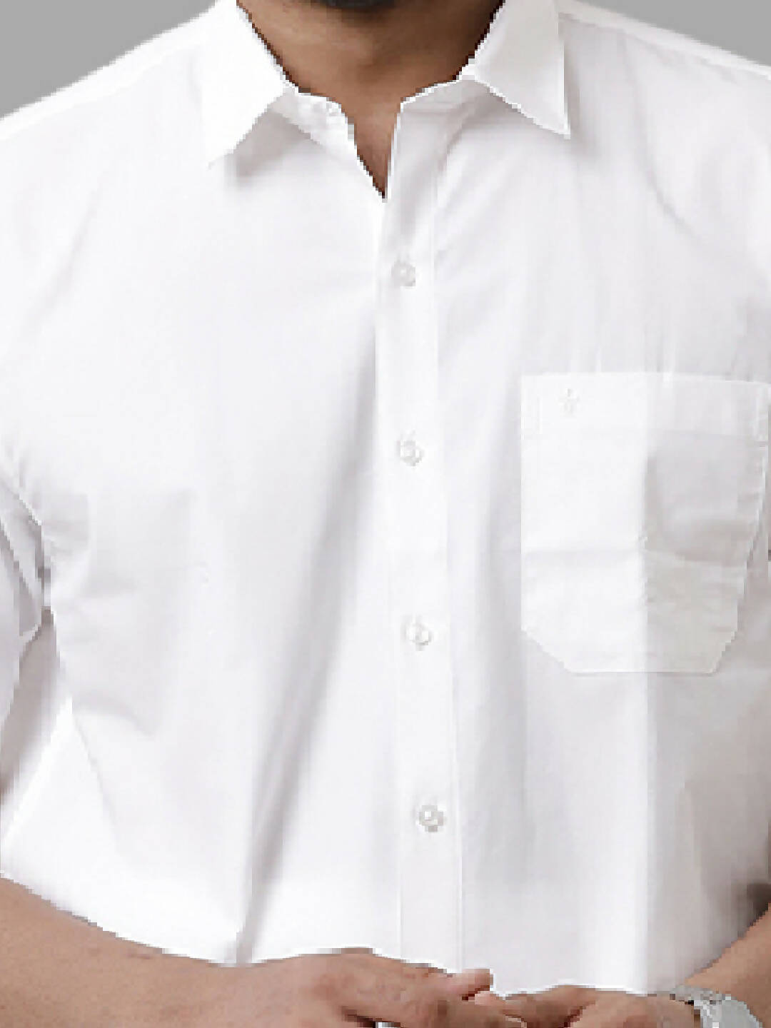 Ramraj Cotton Mens Half Sleeve White Shirt Plus Size - Samrat Cotton - Distacart
