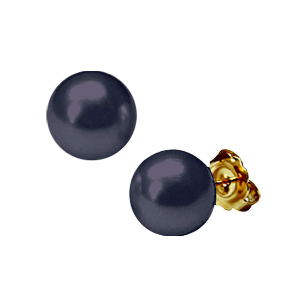 J Pearls Black Button Pearl Tops - Real Pearl Jewelry - Distacart