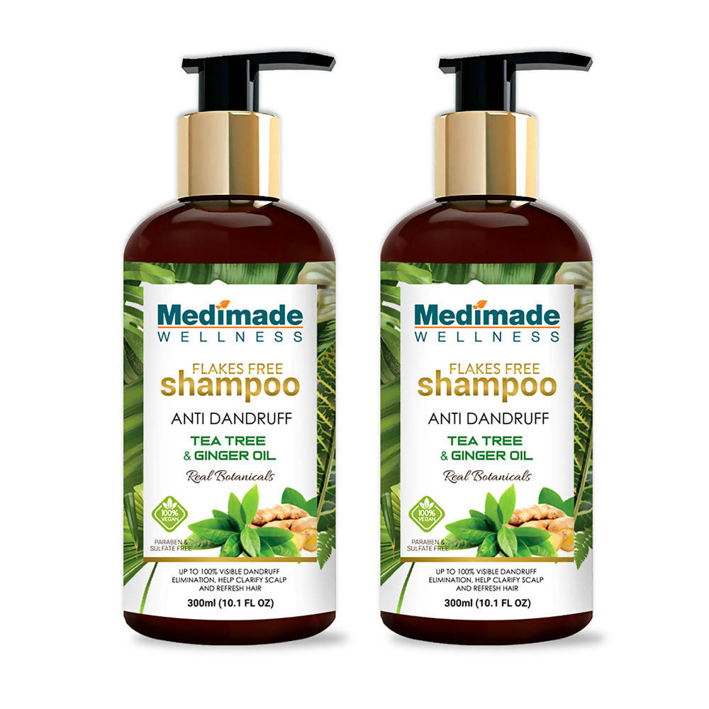 Medimade Wellness Flakes Free Anti Dandruff Shampoo with Tea Tree and Ginger Oil - Distacart