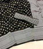 Thumbnail for DEIANA'S Beautiful Golden Jari with New Design Soft Lichi Silk Saree - Black - Distacart