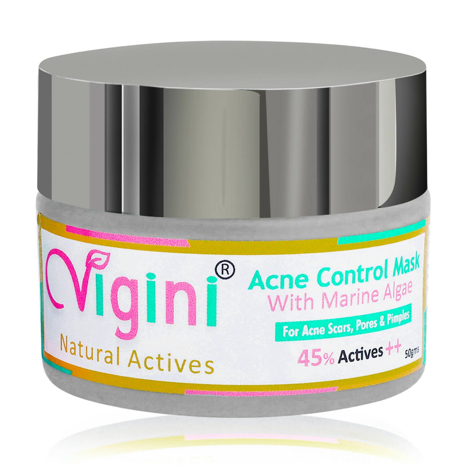 Vigini Natural Actives Anti Acne Clay Face Pack Mask with Marine Algae for Men Women - Distacart
