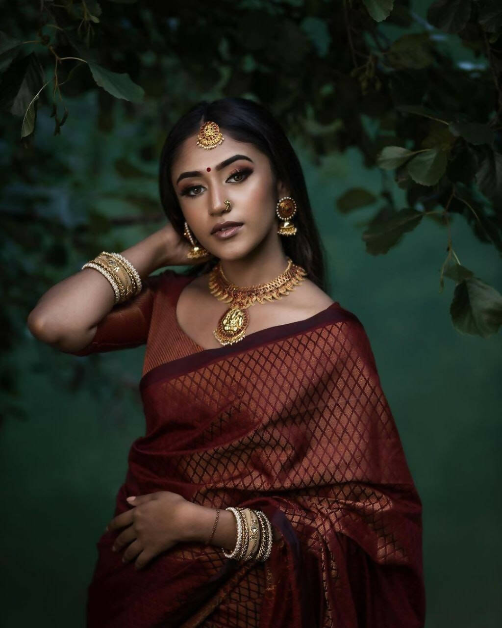 DEIANA'S Beautiful Golden Jari with New Design Soft Lichi Silk Saree - Brown - Distacart