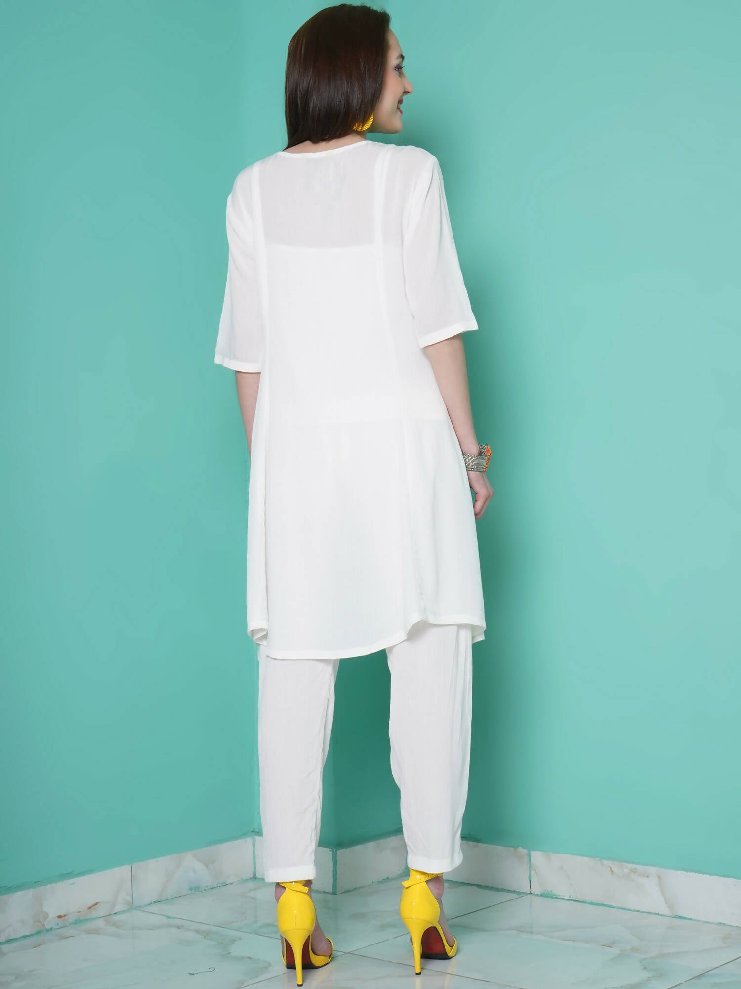 Women Republic White Rayo N Crepe Coord Set - Distacart