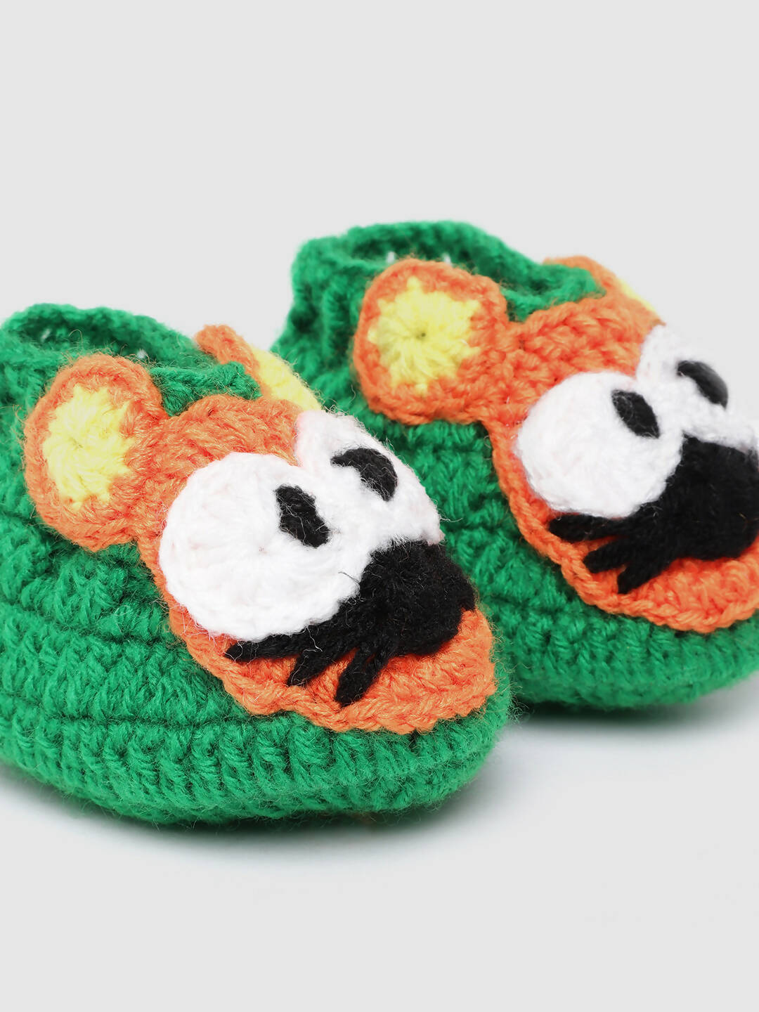 Chutput Kids Woollen Hand Knitted Mouse Detailed Booties - Green - Distacart