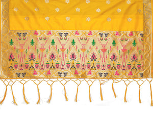 Mimosa Women's Floral Art Silk Gold Dupatta - Distacart