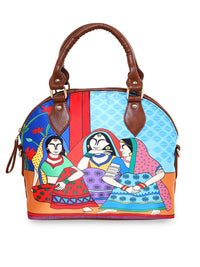 Thumbnail for Sabhyata Village Ladies - Satin Handbag With Detachable Sling - Distacart