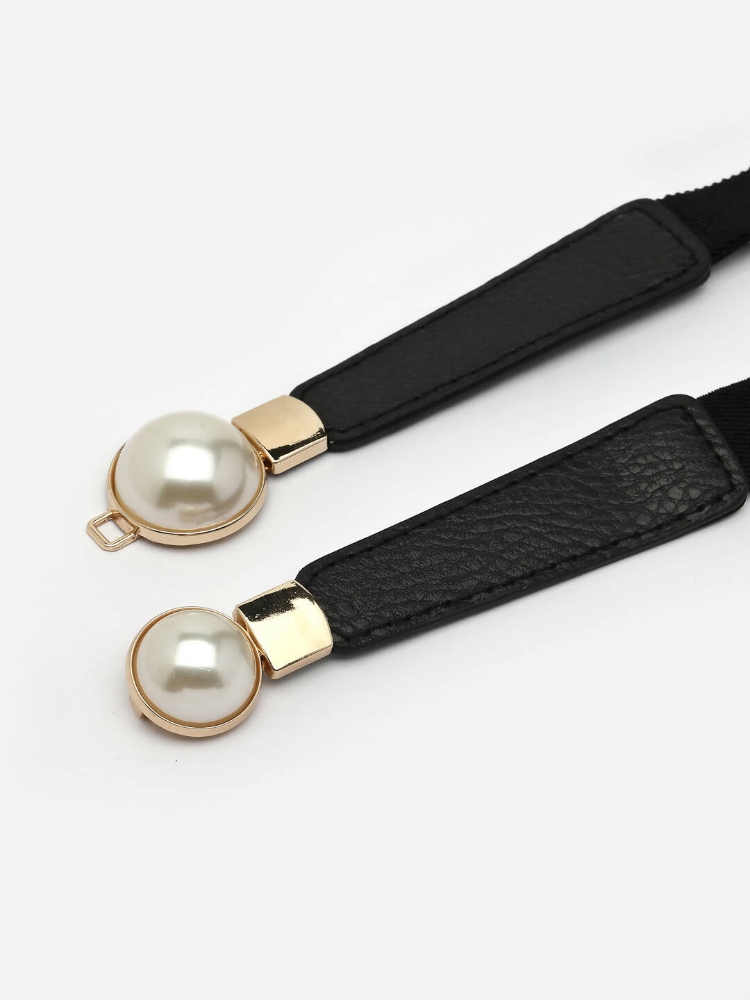 NVR Women Circular Black Stretchable Leather Belt - Distacart