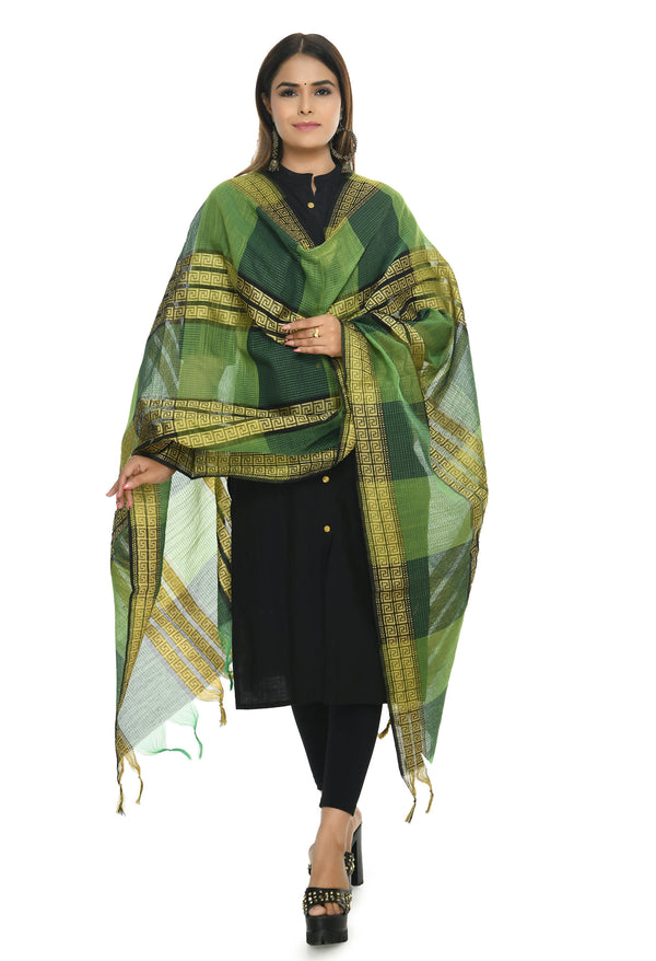 Mominos Fashion Moeza Handloom Cotton Green Tone Dupatta - Distacart