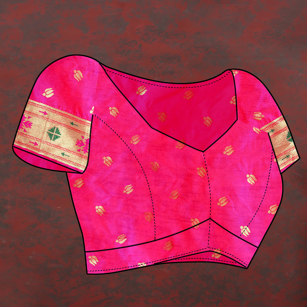 Lorenvalley Fashion Magenta Soft Paithani Silk Woven Design Gold Zari Meenakari Weaving Saree - Distacart