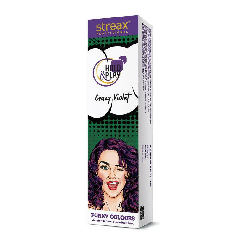 Streax Professional Hold & Play Funky Colours - Crazy Violet - Distacart