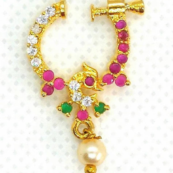 AD Ruby Peacock Bridal Nose Ring