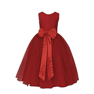 Asmaani Baby Girl's Red Color Satin A-Line Maxi Full Length Dress (AS-DRESS_22037) - Distacart