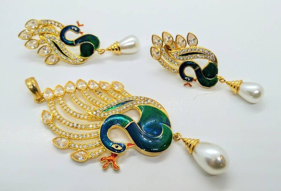 AD Peacock Pendant Set