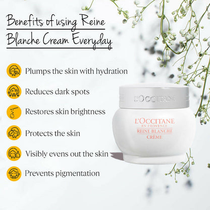 L'Occitane Reine Blanche Bright Revealing Face Cream - Distacart