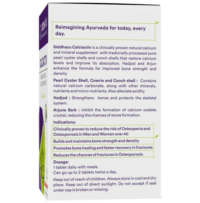 Siddhayu Ayurveda Calciactiv Advanced Natural Calcium Supplement Tablet - Distacart