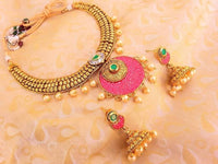 Thumbnail for Latest Multicolor Antique Necklace Set with Pearl Drops