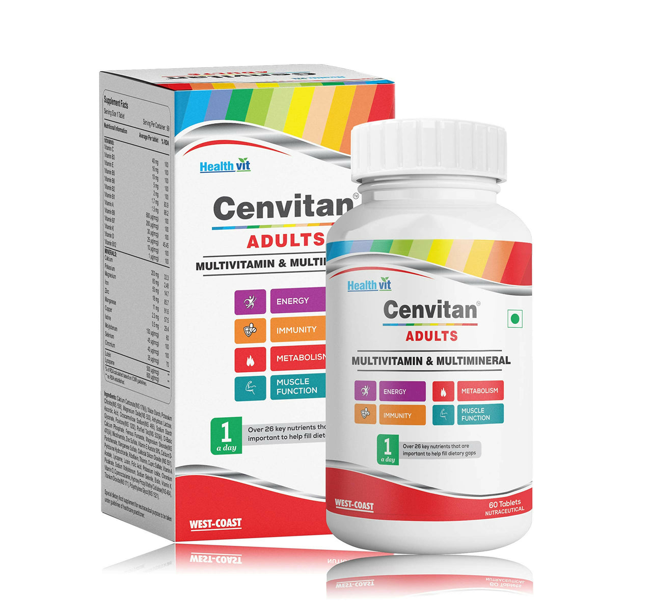 Healthvit Cenvitan Adults Multivitamin & Multimineral Tablets - Distacart