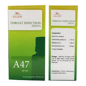 Allen Homeopathy A47 Throat Infection Drops