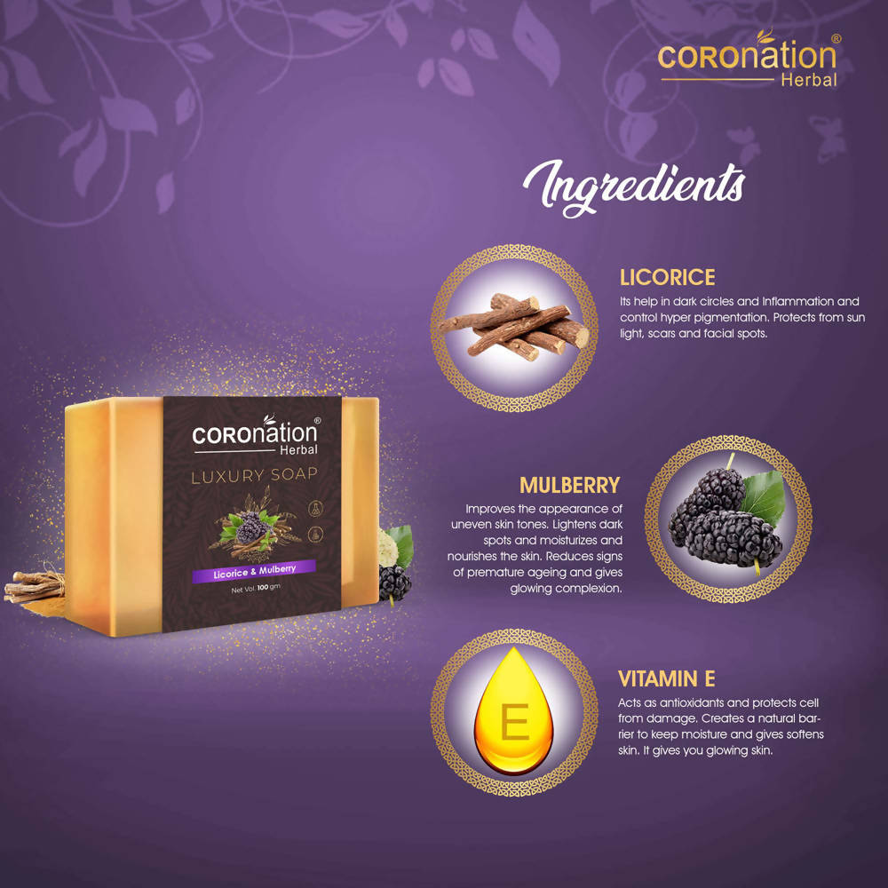 Coronation Herbal Licorice & Mulberry Luxury Soap - Distacart