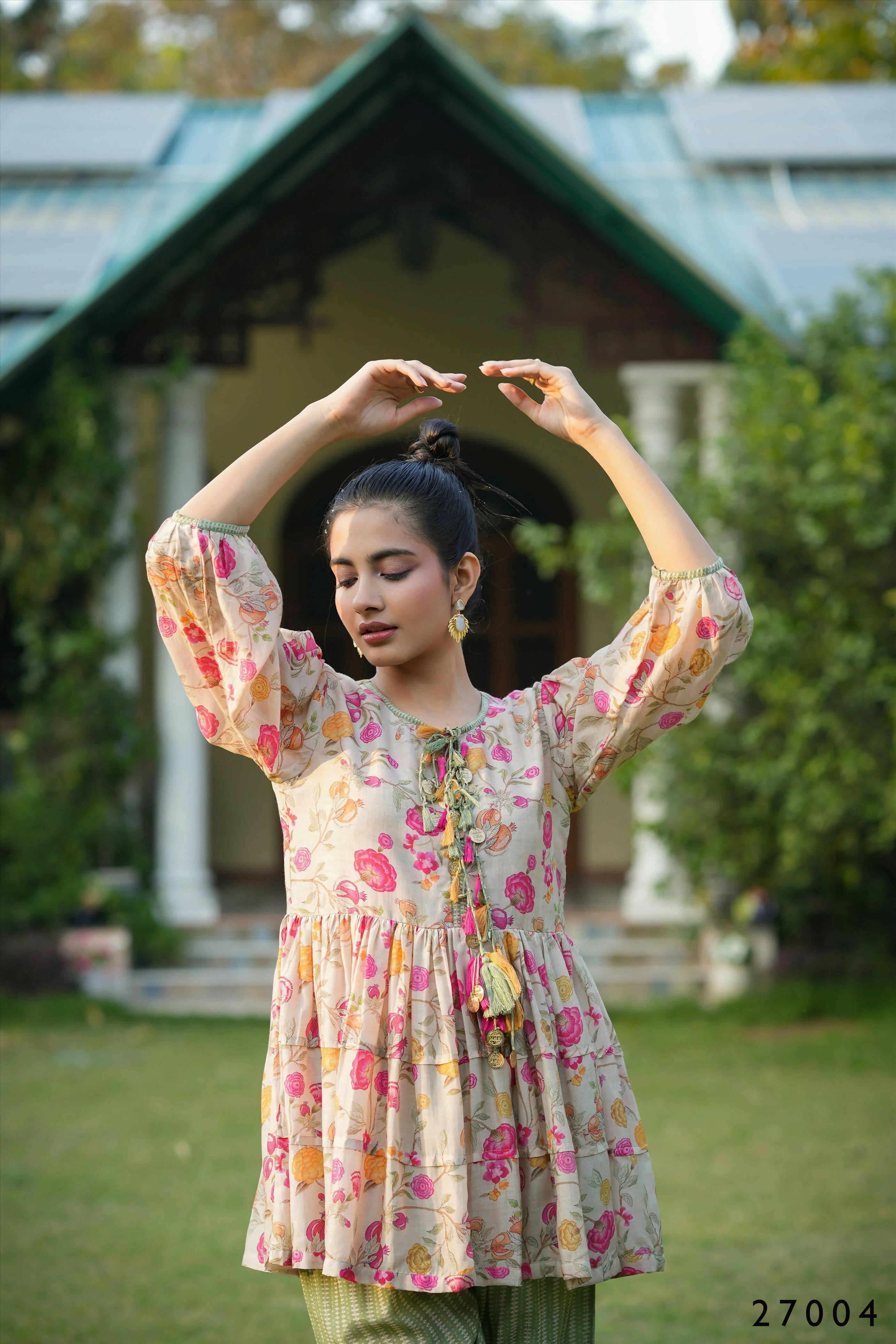 Women's Casual Fashionable Multi Mull Cotton co-ord set - Anya - Distacart