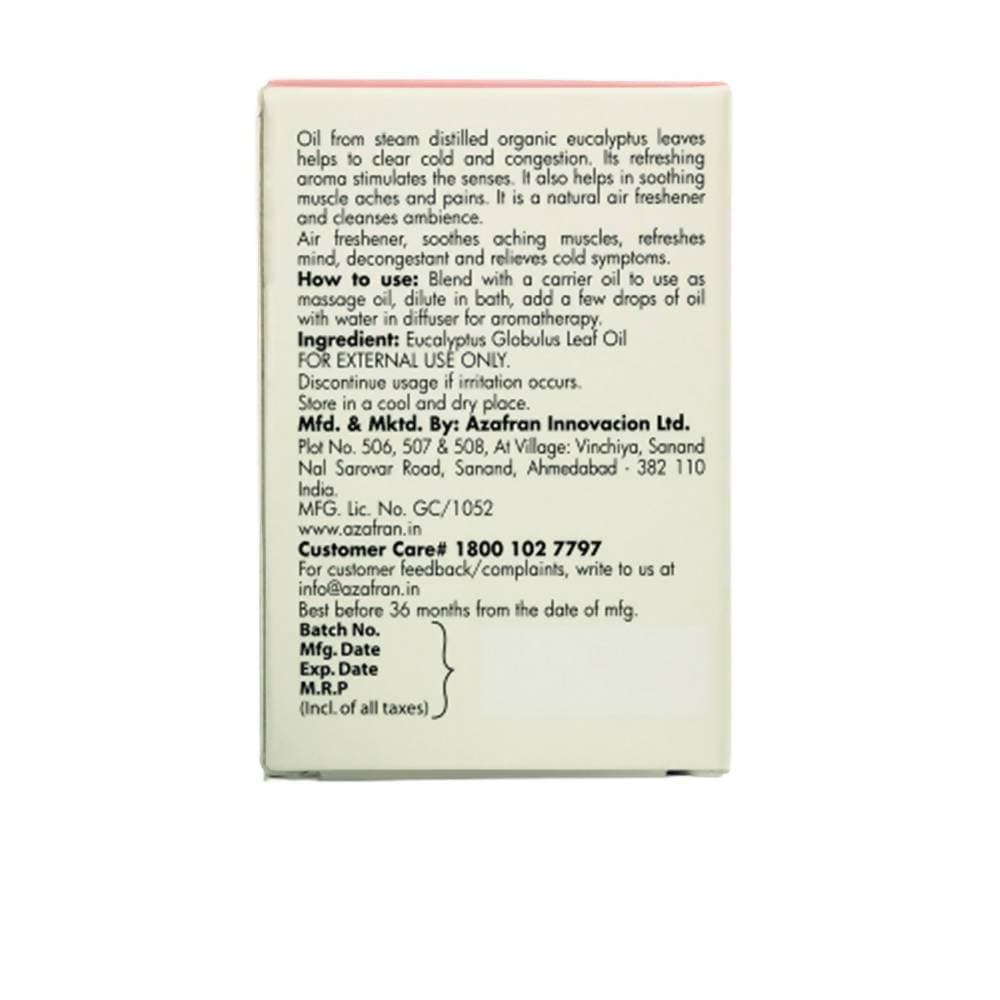 Azafran Organics Eucalyptus Bliss Pure Essential Oil - Distacart