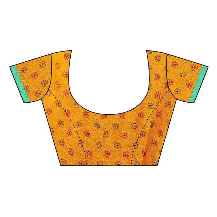 Vamika Embroidery Yellow Jute Silk Blouce