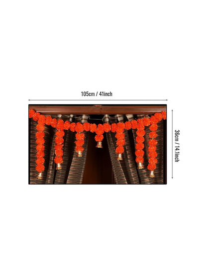 Tied Ribbons Orange Hanging Marigold Flowers Garland - Distacart