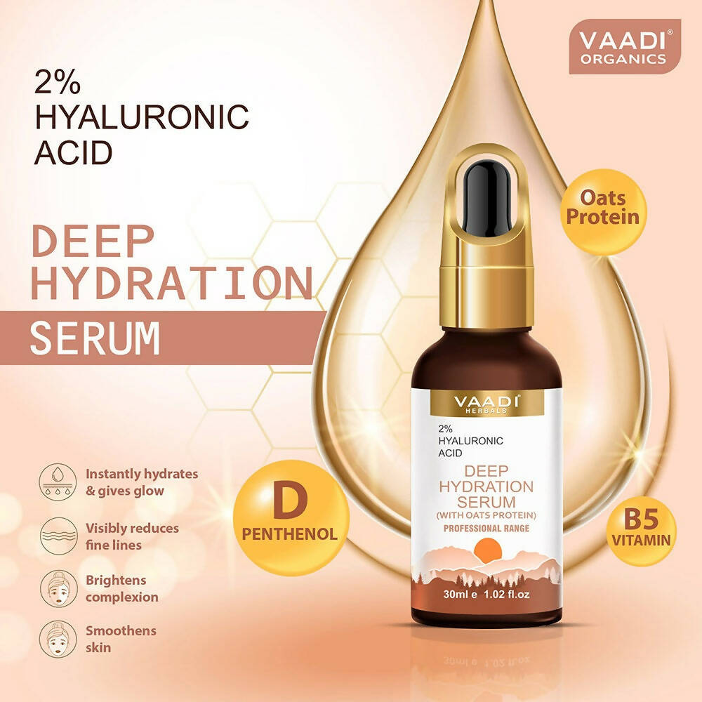 Vaadi Herbals Deep Hydration Serum With 2% Hyaluronic Acid & Oats Protein - Distacart