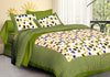 Vamika Printed Cotton Green Floral Bedsheet With Pillow Covers 