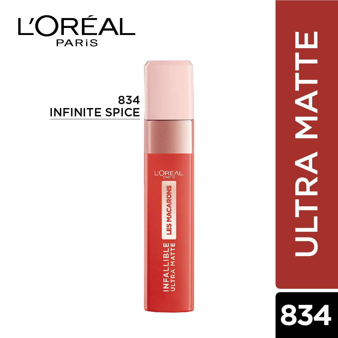 L'Oréal Paris Infallible Ultra Matte Liquid Lipstick Les Macarons - 834 Infinite Spice - Distacart