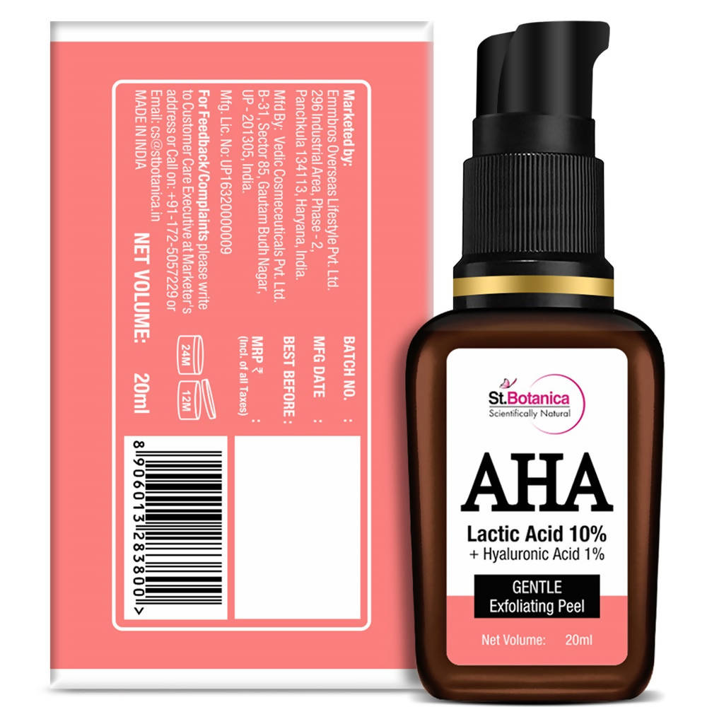 St.Botanica AHA Lactic Acid 10% + Hyaluronic Acid 1% Gentle Exfoliating Peel