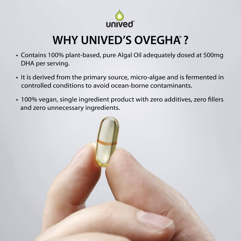 Unived Plant-Based Ovegha 500 MG Omega-3 DHA Capsules
