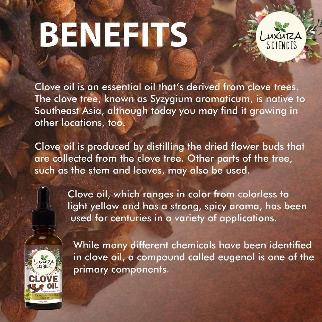 Luxura Sciences Organic Clove Oil For Teeth Pain - Distacart