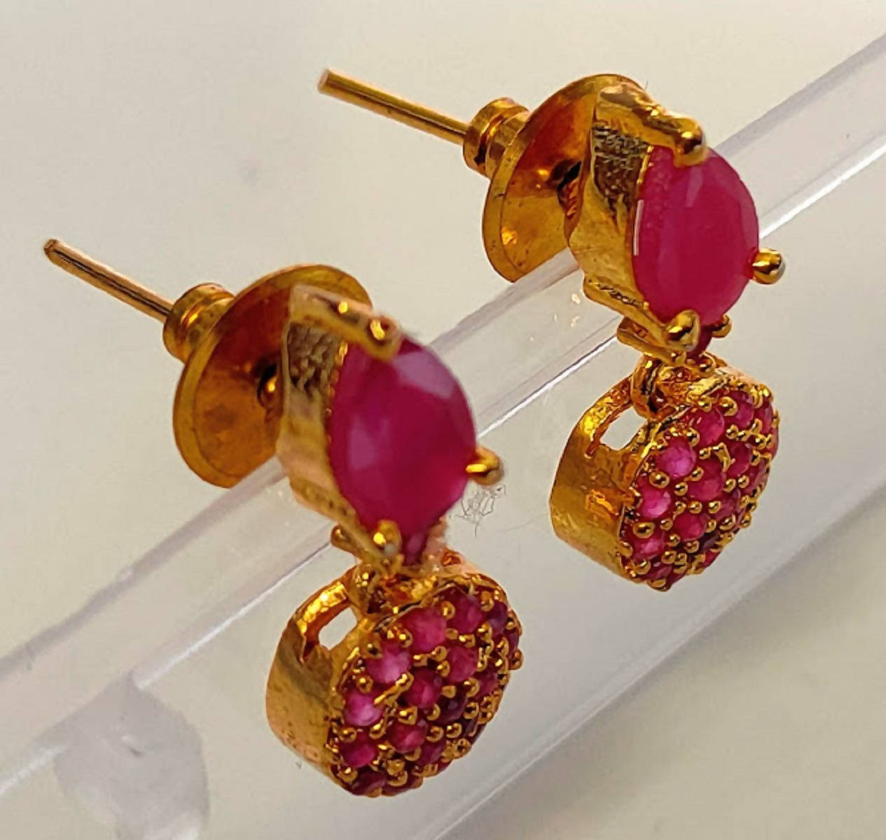 Cute Ruby Earrings - Distacart